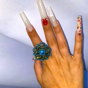 Vintage Gem Flower Ring